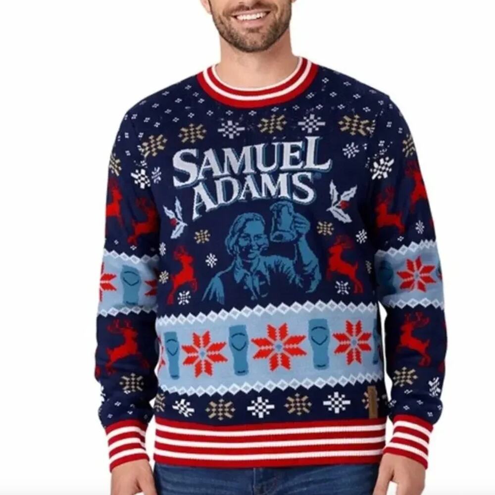 Tipsy Elves Samuel Adams Ugly Christmas Sweater Size Large Beer Holiday Sweater